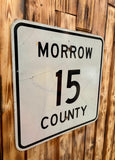 Véritable panneau Routier Américain MORROW COUNTY - 45,5x45,5cm - Provenance Ohio