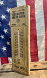 RARE - Véritable thermomètre publicitaire Houghton State Bank - Années 1940's - Red Oak, Iowa - 36 cm - MADE IN USA