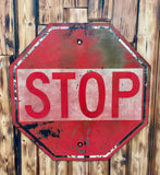 RARE - Véritable panneau routier Américain - STOP - Années 1960's - 61X61cm - Provenance Iowa, USA