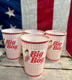 RARE - Lot de 04 Gobelets cirés Big Boy® - Époque 1990’s - MADE IN USA