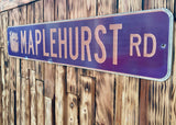 Véritable Panneau Routier Américain - MAPLEHURST ROAD - 91,5cm x 22cm - Provenance Indiana