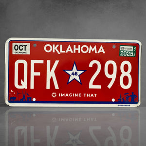RARE - Tout dernier modèle de plaque de l’Oklahoma - QFK 298