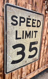 Véritable panneau routier Américain - SPEED LIMIT 35 - 76x61cm - Provenance Indiana, USA