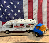 Ancien camion porte-voitures Mini Tonka Motor Mover de 1973 en métal - Made in USA