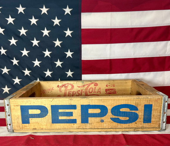 Véritable caisse en bois Pepsi Cola - Époque 1970’s