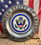 Véritable Assiette murale Bicentenaire des États-Unis MADE IN USA - 1976 - Provenance Iowa, USA