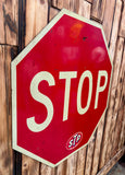 Véritable panneau routier Américain - STOP Indy500 - 61X61cm - Provenance Indiana, USA