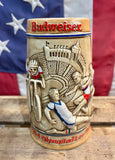INÉDIT - Chope Budweiser en grès céramique - Édition Jeux Olympiques Los Angeles 1984 - Époque 1980’s - Import US