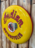 RARE - Véritable bouton en métal Indian Motorcycles - Diamètre de 31 cm - Import USA