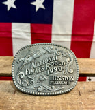 Véritable Boucle de Ceinture National Finals Rodeo 1990 - MADE IN USA - Provenance Oklahoma, USA