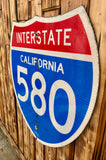 Véritable panneau Routier Américain INTERSTATE 580 - 61x61cm - Provenance Californie