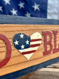 UNIQUE - Véritable enseigne artisanale « God Bless America » - Faite main dans l'Iowa - 76 cm - Import USA