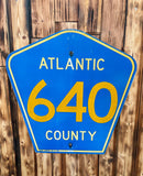 Véritable panneau Routier Américain ATLANTIC COUNTY - 61x61cm - Provenance New Jersey