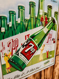 Panneau en métal Seven Up - Sous licence officielle - Produit en 1993 - Import USA