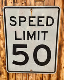 Véritable panneau routier Américain - SPEED LIMIT 50 - 76x61cm - Provenance Alabama, USA