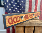 UNIQUE - Véritable enseigne artisanale « God Bless America » - Faite main dans l'Iowa - 76 cm - Import USA