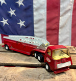 Ancien jouet de camion de pompiers Tiny Tonka Aerial Ladder n°675 de 1969 en métal - Made in USA