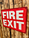 Véritable panneau Américain FIRE EXIT - 51x35,5cm - Provenance Iowa, USA