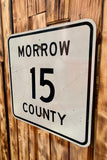 Véritable panneau Routier Américain MORROW COUNTY - 45,5x45,5cm - Provenance Ohio