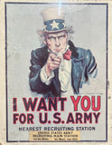 RARE - Véritable affiche de recrutement U.S. Army «I Want You» - Guerre du Vietnam - 1968 - Fort Des Moines, Iowa - Encadrée Avec plaque d'identification !