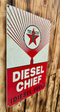 Panneau en métal Texaco Diesel Chief - Sous licence officielle - Époque 1980’s - Import USA