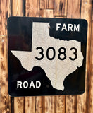 RARE - Véritable Panneau Routier Américain - Texas Farm Road 3083 - 61x61cm - Provenance Texas