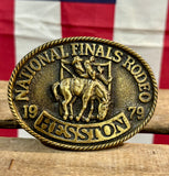 Véritable Boucle de Ceinture National Finals Rodeo 1979 - MADE IN USA - Provenance Oklahoma, USA