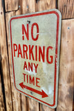 Véritable panneau routier Américain - NO PARKING ANY TIME - 46x30cm - Provenance Michigan, USA