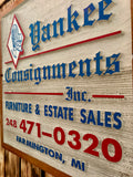 Véritable Enseigne Américaine d'un petit magasin de campagne américaine ! Farmington, Michigan - 45 × 46 cm - Provenance Michigan