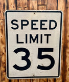 Véritable panneau routier Américain - SPEED LIMIT 35 - 76x61cm - Provenance Michigan, USA