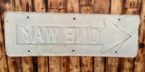 RARE - Véritable panneau routier Américain - ONE WAY - EN RELIEF ! 91x30.5cm - Années 1950's - Provenance Indiana, USA