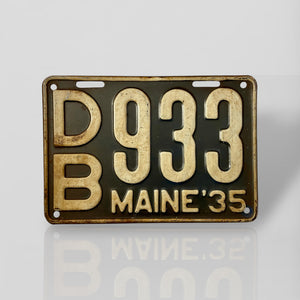 Véritable plaque du Maine de 1935 ! (90 ans) - DB933