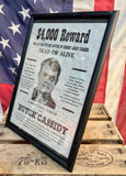 Reproduction encadrée d’un véritable avis de recherche américain « Butch Cassidy » de 1900 - Encadrée - Import USA