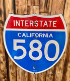 Véritable panneau Routier Américain INTERSTATE 580 - 61x61cm - Provenance Californie
