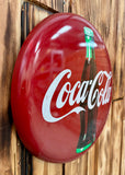 Véritable panneau Rond Coca-Cola® - Diamètre 30cm - Édition 1990 - Provenance Nebraska, USA