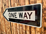 Véritable panneau Routier Américain XXL Californien - ONE WAY - 1m22 X 41cm - Provenance Californie