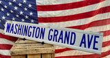 Véritable panneau de rue Américain - Environ 90 x 15cm - Import USA - WASHINGTON GRAND AVENUE