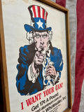 Véritable Affiche Américaine « I Want Your Can! » - Années 1970's - Cedar Rapids, Iowa USA