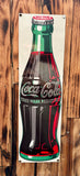 Véritable Plaque Émaillée Coca-Cola en forme de bouteille - Reproduction officielle 1998 - Made in USA - 53,5 cm