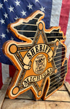 UNIQUE ET EXCEPTIONNELLE - Horloge Sheriff Michigan - Fabriquée pour le départ en retraite d'un policier - Années 1980's