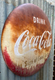 EXCEPTIONNEL - Véritable bouton Coca-Cola de 1949 - Près d’un mètre de diamètre ! - Pièce exceptionnelle - Provenance Ohio
