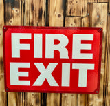 Véritable panneau Américain FIRE EXIT - 51x35,5cm - Provenance Iowa, USA