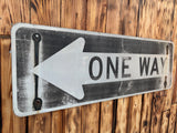 Véritable panneau Routier Américain - ONE WAY - 91,5X31cm - Provenance Texas