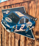 Véritable Panneau en métal NASCAR Kurt Busch Miller Lite - Penske Racing - 2008 - 73 cm - Import USA