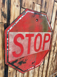 RARE - Véritable panneau routier Américain - STOP - Années 1960's - 61X61cm - Provenance Iowa, USA