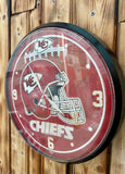 Véritable horloge Kansas City Chiefs - NFL - Made in USA - 32 cm