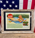 Véritable affiche publicitaire encadrée Coca-Cola® datant de 1941 ! MADE IN USA
