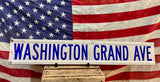 Véritable panneau de rue Américain - Environ 90 x 15cm - Import USA - WASHINGTON GRAND AVENUE