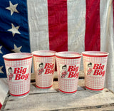 RARE - Lot de 04 Gobelets cirés Big Boy® - Époque 1990’s - MADE IN USA