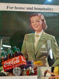 Véritable affiche publicitaire Coca-Cola® datant de 1951 ! MADE IN USA